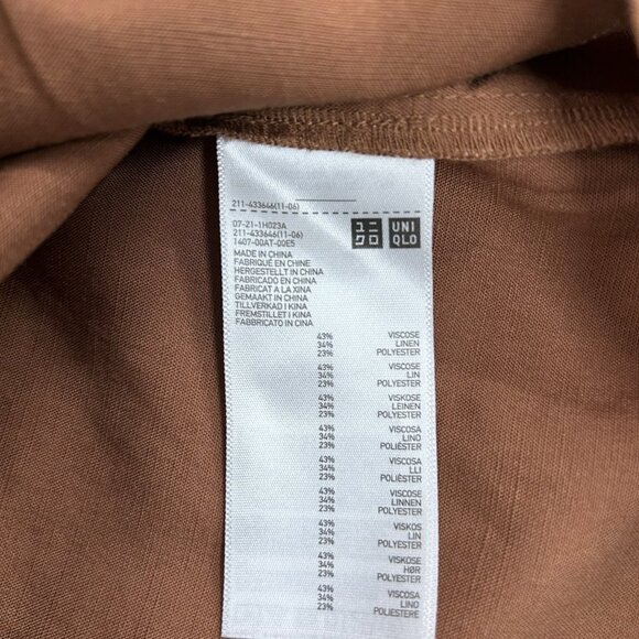 Uniqlo Linen Blend Blazer Jacket Women’s Size Small Caramel Tan - Picture 7 of 7